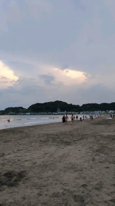 Dusk on a beach near Tokyo.